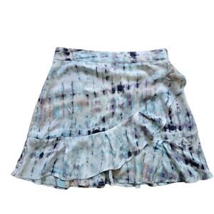NWT Sim & SamChic Tie-Dye Mini Wrap Skirt in Blue and Purple- Size Medium